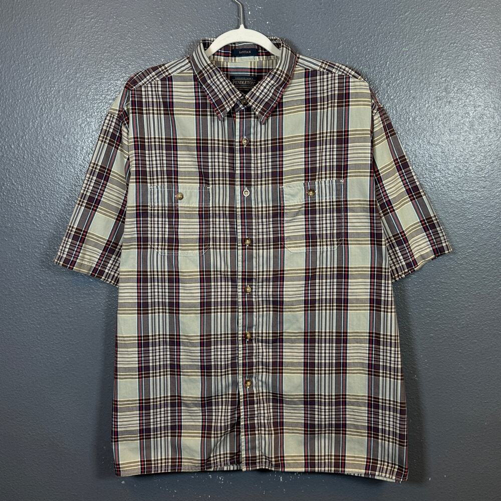 Pendleton XL men’s flannel short sleeve button up shirt outdoor hiking - Picture 1 of 11